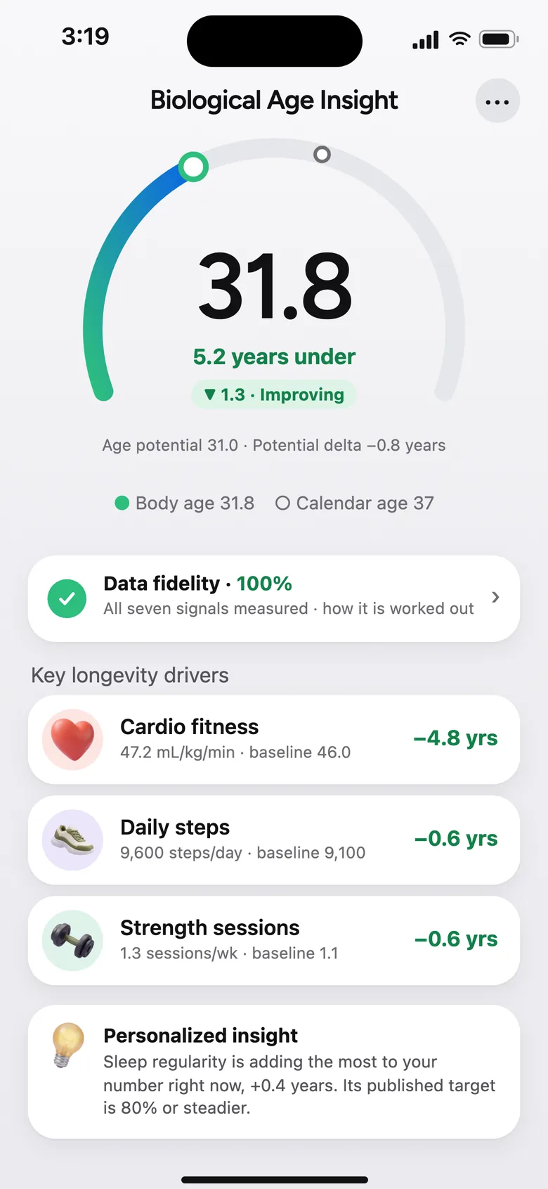 Body age screen